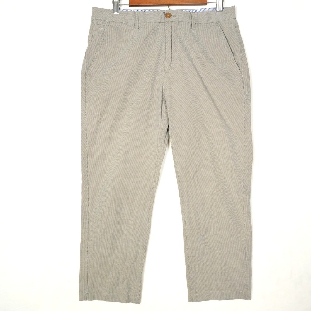 Banana Republic Kentfield Pant Mens 33x32 Brown Micro Check (Fits 32x26) Chinos